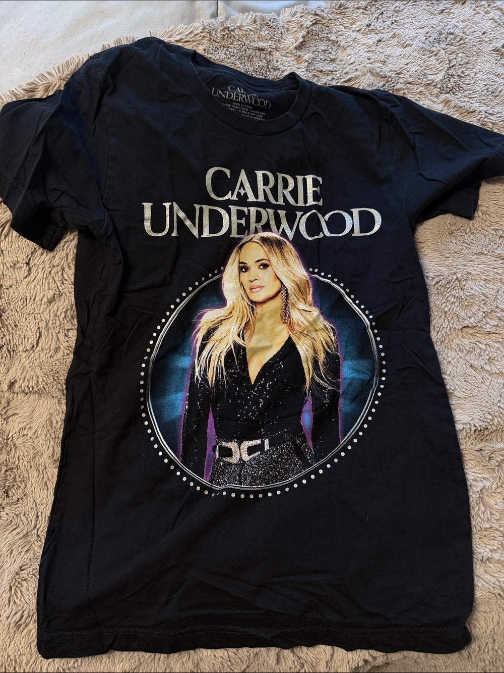 Carrie Underwood Black Graphic Tee - Blonde Portrait